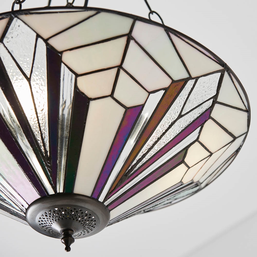 Endon 63936 - Lustre com corrente Tiffany ASTORIA, 3x E27/60W/230V, diâmetro 48 cm