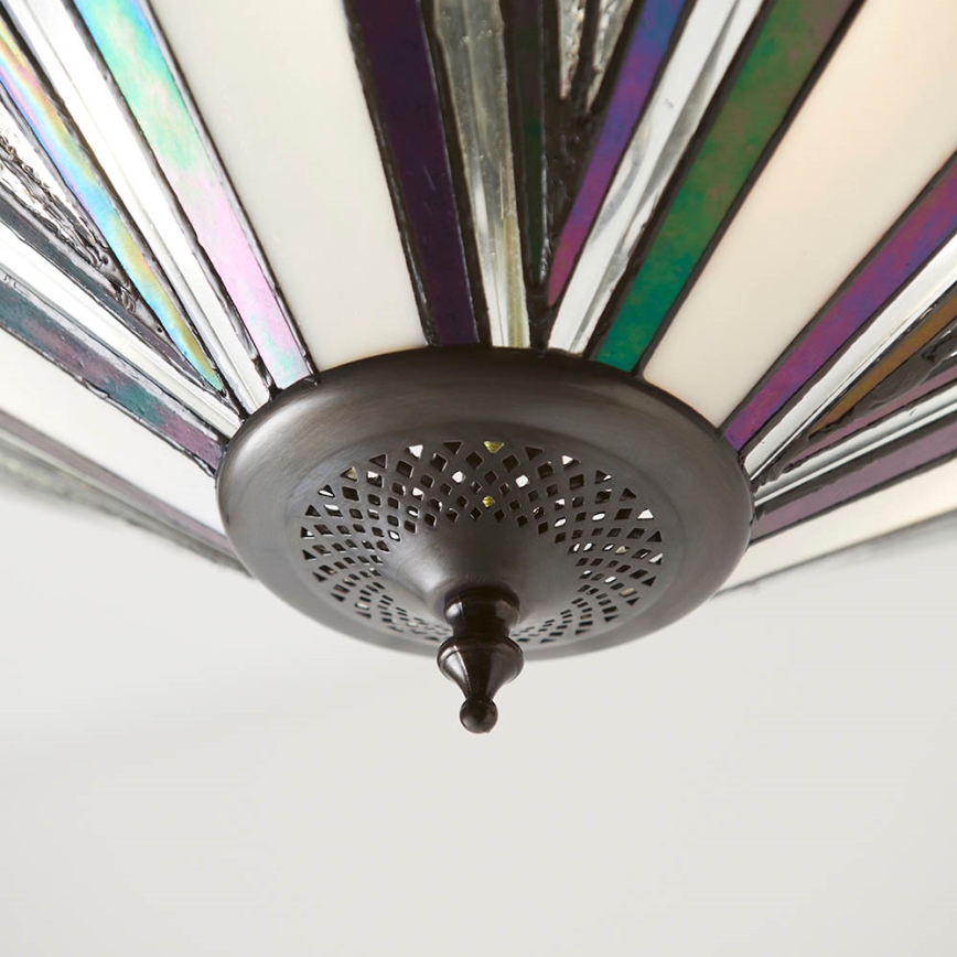 Endon 63936 - Lustre com corrente Tiffany ASTORIA, 3x E27/60W/230V, diâmetro 48 cm