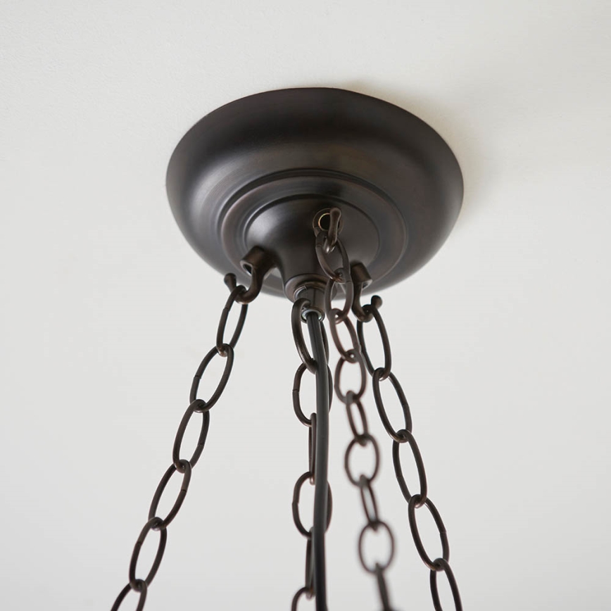 Endon 63936 - Lustre com corrente Tiffany ASTORIA, 3x E27/60W/230V, diâmetro 48 cm