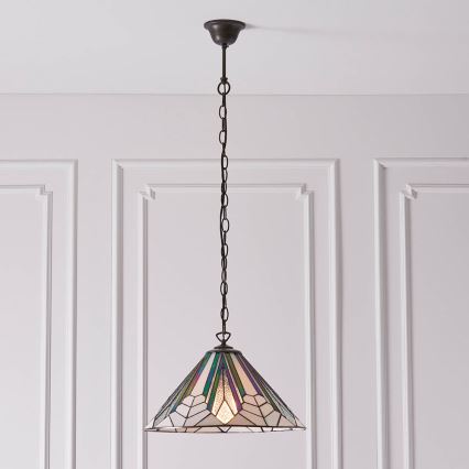 Endon 63937 - Lustre suspenso por corrente Tiffany ASTORIA 1xE27/60W/230V Ø 40 cm