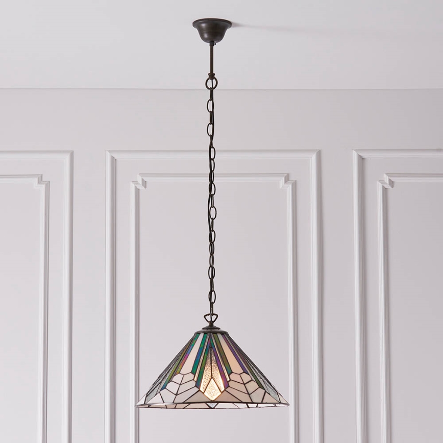 Endon 63937 - Lustre suspenso por corrente Tiffany ASTORIA 1xE27/60W/230V Ø 40 cm