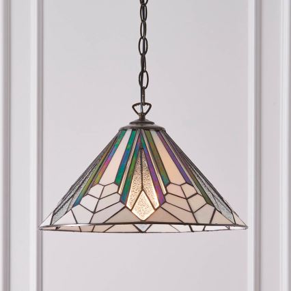 Endon 63937 - Lustre suspenso por corrente Tiffany ASTORIA 1xE27/60W/230V Ø 40 cm