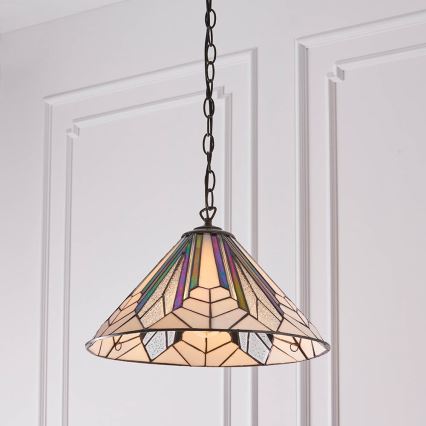 Endon 63937 - Lustre suspenso por corrente Tiffany ASTORIA 1xE27/60W/230V Ø 40 cm