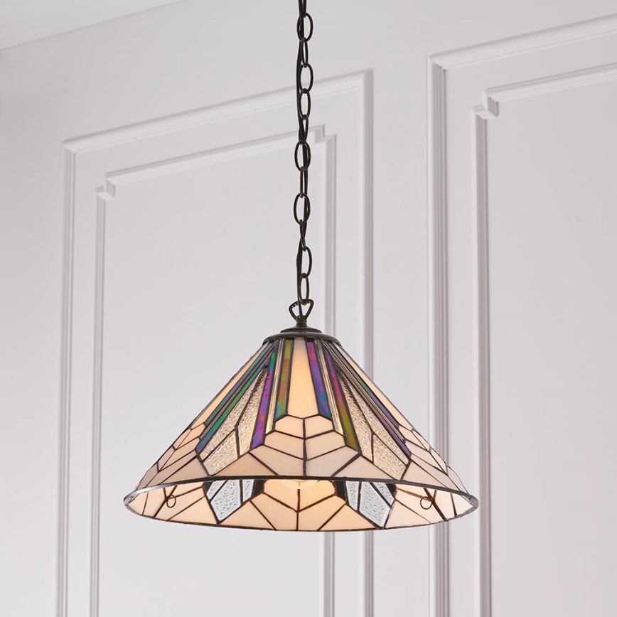 Endon 63937 - Lustre suspenso por corrente Tiffany ASTORIA 1xE27/60W/230V Ø 40 cm