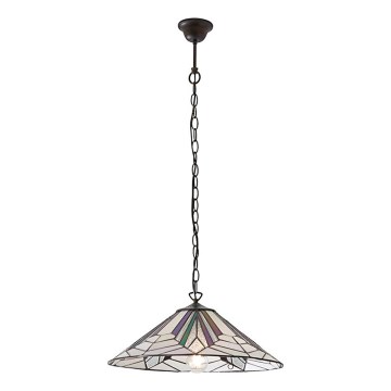 Endon 63938 - Lustre Tiffany ASTORIA suspenso por corrente 1xE27/60W/230V Ø 48 cm