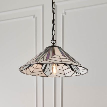 Endon 63938 - Lustre Tiffany ASTORIA suspenso por corrente 1xE27/60W/230V Ø 48 cm
