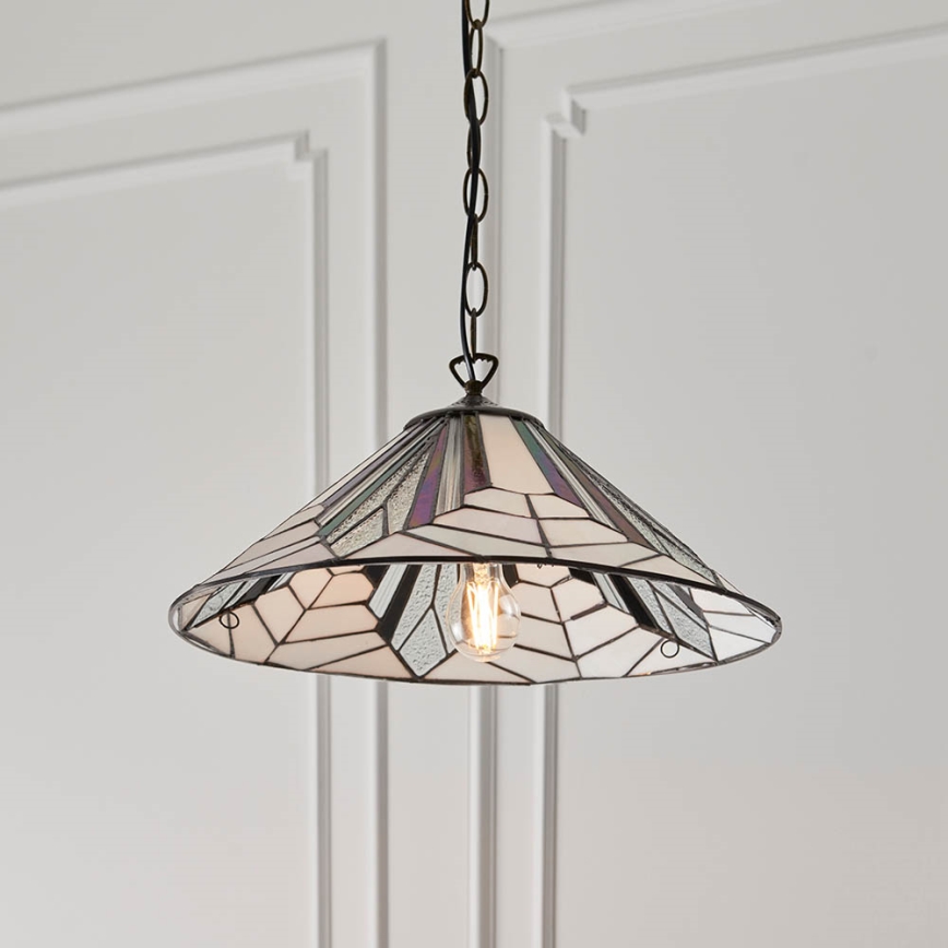 Endon 63938 - Lustre Tiffany ASTORIA suspenso por corrente 1xE27/60W/230V Ø 48 cm