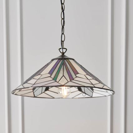 Endon 63938 - Lustre Tiffany ASTORIA suspenso por corrente 1xE27/60W/230V Ø 48 cm