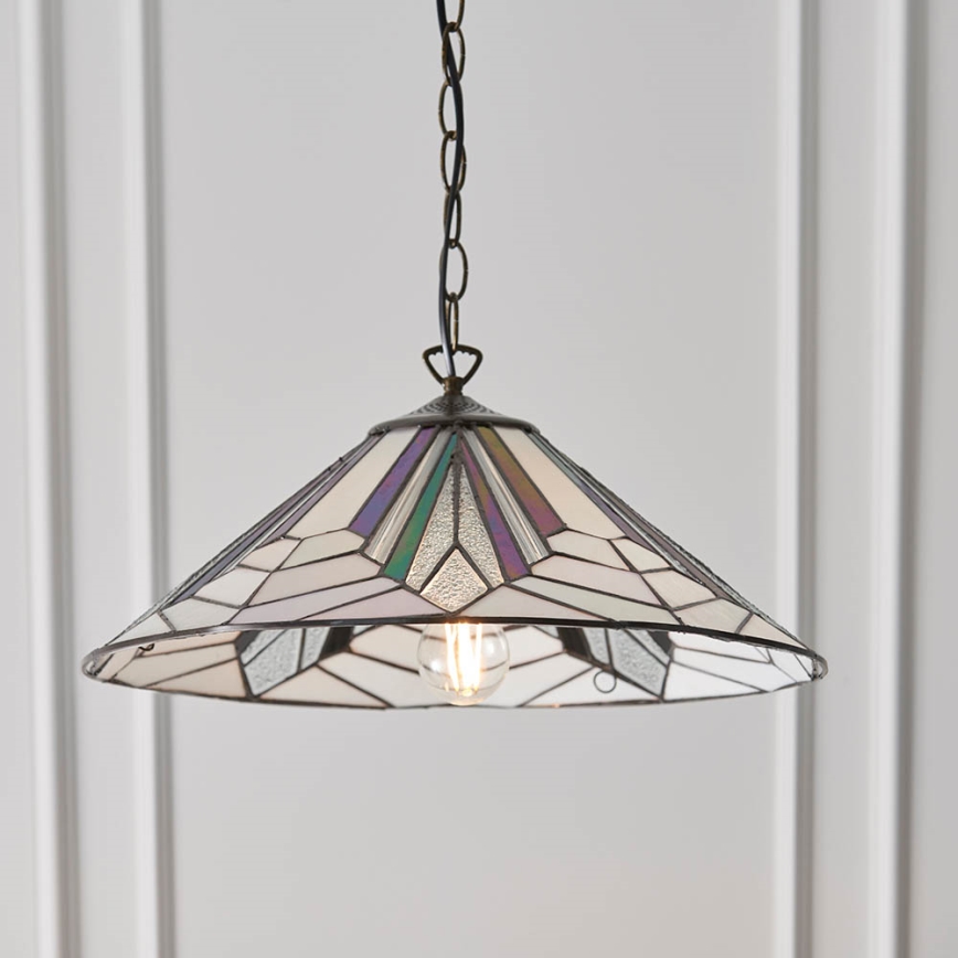 Endon 63938 - Lustre Tiffany ASTORIA suspenso por corrente 1xE27/60W/230V Ø 48 cm