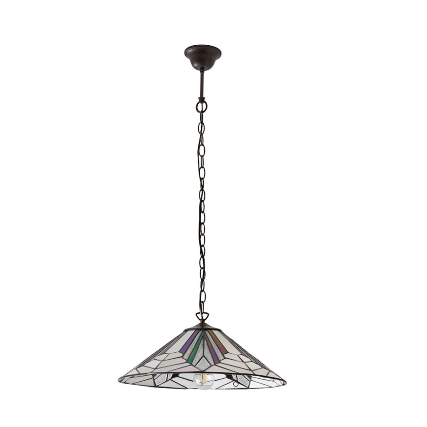 Endon 63938 - Lustre Tiffany ASTORIA suspenso por corrente 1xE27/60W/230V Ø 48 cm