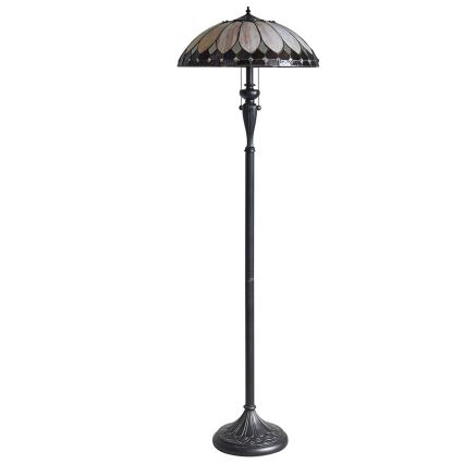 Endon 63972 - Candeeiro de pé Tiffany BROOKLYN 2xE27/60W/230V diâmetro 50 cm
