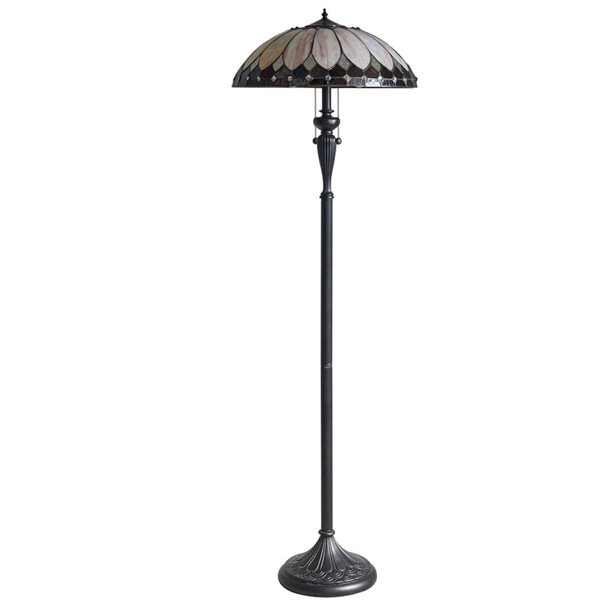 Endon 63972 - Candeeiro de pé Tiffany BROOKLYN 2xE27/60W/230V diâmetro 50 cm
