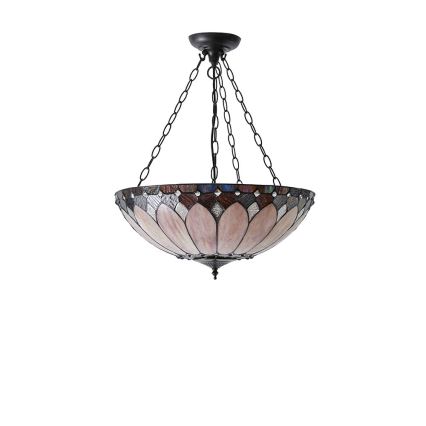 Endon 63976 - Lustre suspenso com corrente Tiffany BROOKLYN 3xE27/60W/230V Ø 50 cm