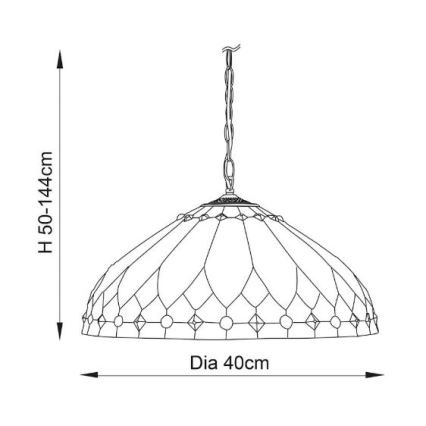 Endon 63977 - Candeeiro suspenso BROOKLYN 1xE27/60W/230V diâmetro 40 cm