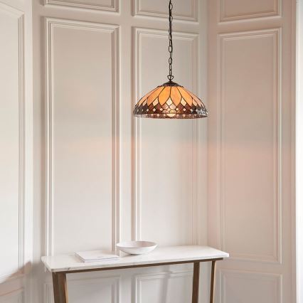Endon 63977 - Lustre suspenso por corrente Tiffany BROOKLYN 1xE27/60W/230V Ø 40 cm
