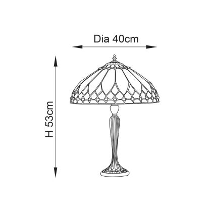 Endon 63982 - Candeeiro de mesa Tiffany BROOKLYN 1xE27/60W/230V diâmetro 40 cm