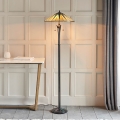 Endon 64041 - Candeeiro de pé Tiffany DARK STAR 2xE27/60W/230V Ø 49 cm