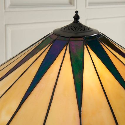 Endon 64041 - Candeeiro de pé Tiffany DARK STAR 2xE27/60W/230V Ø 49 cm
