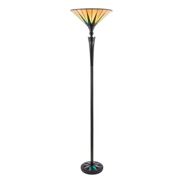 Endon 64042 - Candeeiro de pé Tiffany DARK STAR 1xE27/60W/230V diâmetro 42 cm
