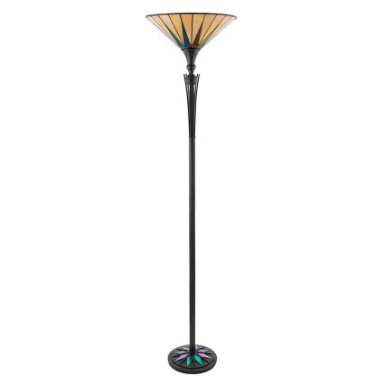 Endon 64042 - Candeeiro de pé Tiffany DARK STAR 1xE27/60W/230V diâmetro 42 cm