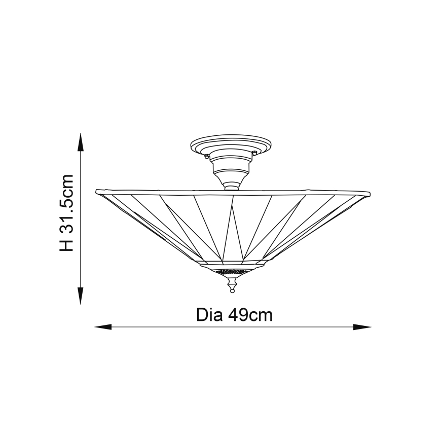 Endon 64043 - Candeeiro integrado DARK STAR 3xE27/60W/230V diâmetro 49 cm