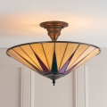 Endon 64043 - Lustre de teto de montagem superficial Tiffany DARK STAR 3xE27/60W/230V Ø 49 cm