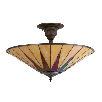 Endon 64043 - Lustre de teto de montagem superficial Tiffany DARK STAR 3xE27/60W/230V Ø 49 cm