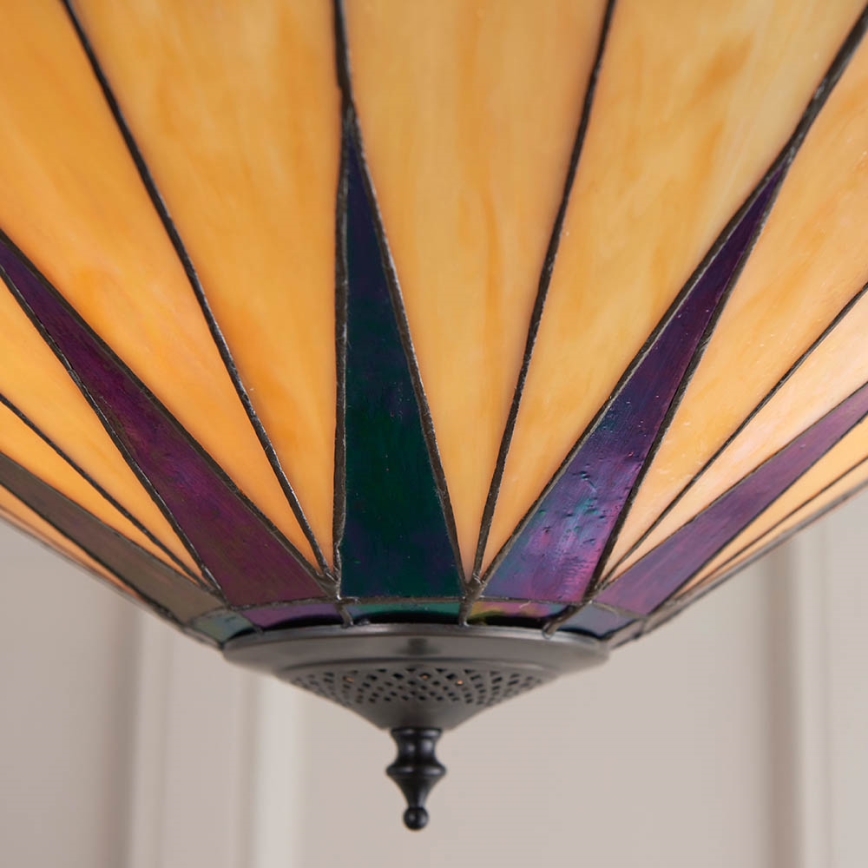 Endon 64043 - Lustre de teto de montagem superficial Tiffany DARK STAR 3xE27/60W/230V Ø 49 cm