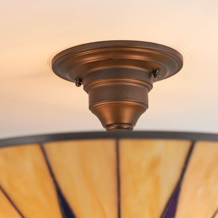 Endon 64043 - Lustre de teto de montagem superficial Tiffany DARK STAR 3xE27/60W/230V Ø 49 cm