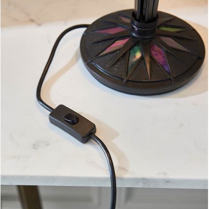 Endon 64045 - Candeeiro de mesa Tiffany DARK STAR 2xE27/60W/230V diâmetro 49 cm