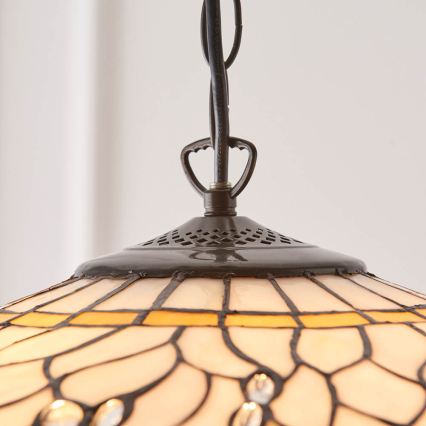 Endon 64079 - Lustre suspenso em corrente Tiffany DRAGONFLY 3xE27/60W/230V Ø 50 cm