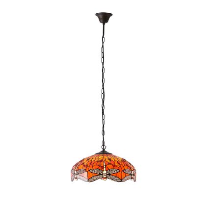Endon 64081 - Lustre Tiffany DRAGONFLY suspenso por corrente, 3xE27/60W/230V, Ø 41 cm