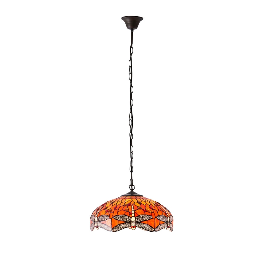 Endon 64081 - Lustre Tiffany DRAGONFLY suspenso por corrente, 3xE27/60W/230V, Ø 41 cm