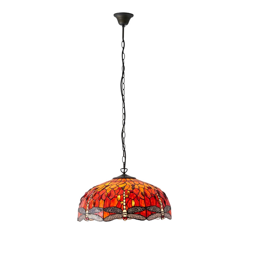 Endon 64082 - Lustre com corrente Tiffany DRAGONFLY 3xE27/60W/230V Ø 50 cm