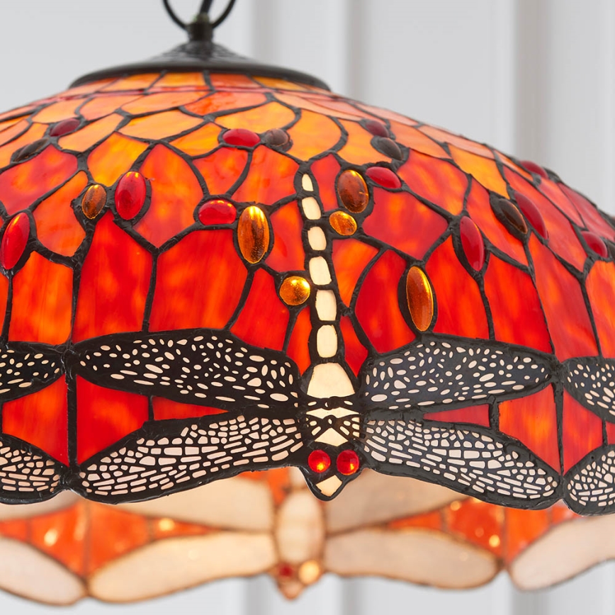 Endon 64082 - Lustre com corrente Tiffany DRAGONFLY 3xE27/60W/230V Ø 50 cm
