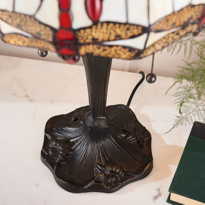 Endon 64086 - Candeeiro de mesa Tiffany DRAGONFLY 2x E27/60W/230V Ø 30 cm