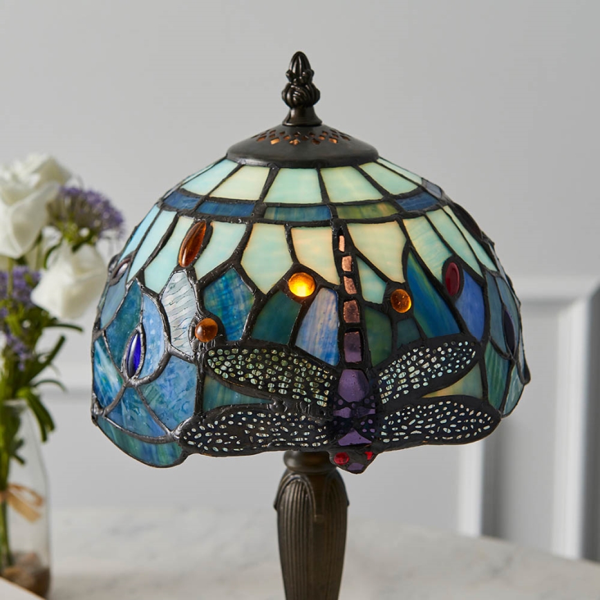 Endon 64088 - Candeeiro de mesa Tiffany DRAGONFLY 1xE14/7W/230V Ø 20 cm