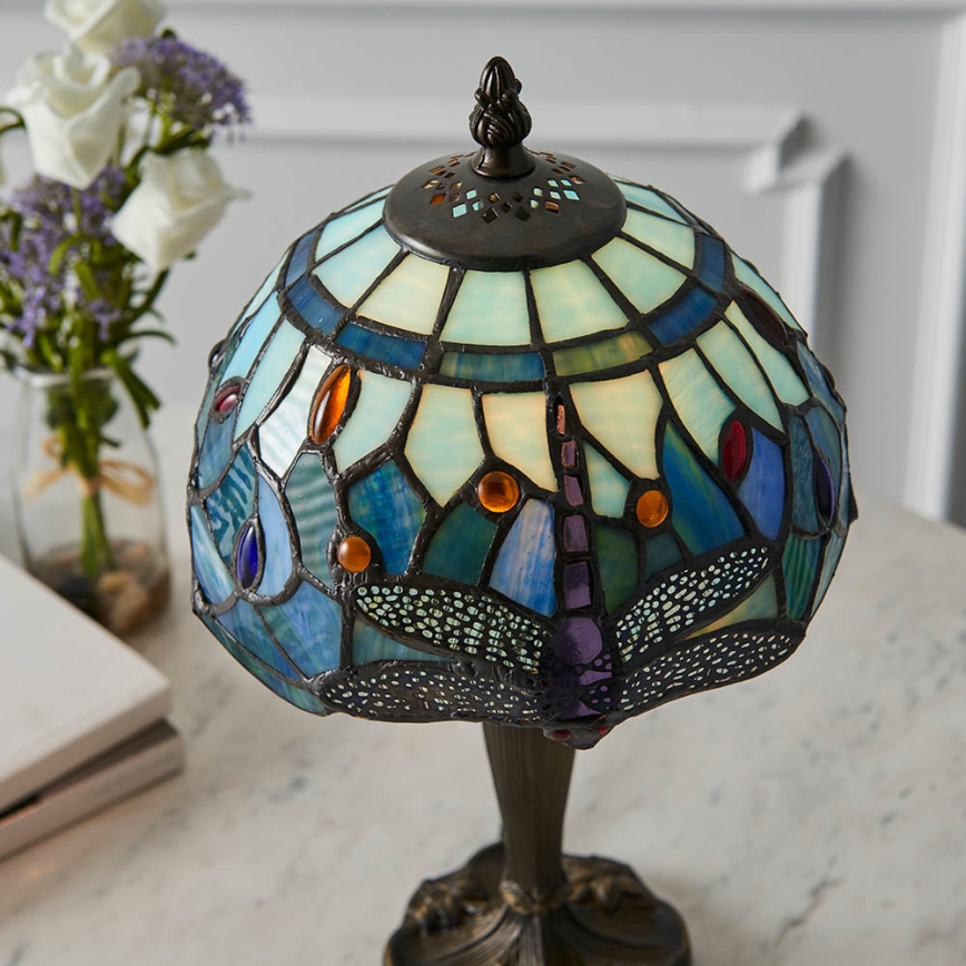 Endon 64088 - Candeeiro de mesa Tiffany DRAGONFLY 1xE14/7W/230V Ø 20 cm
