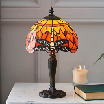 Endon 64091 - Candeeiro de mesa Tiffany DRAGONFLY 1xE14/7W/230V Ø 20 cm