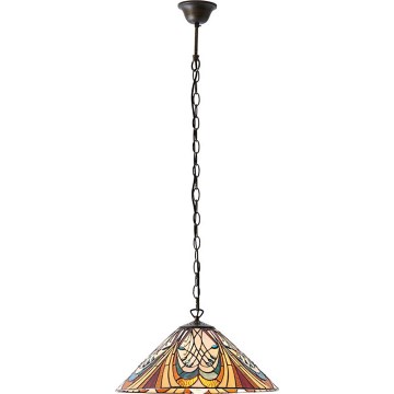 Endon 64162 - Lustre com corrente Tiffany HECTOR, 1xE27/60W/230V, Ø 40 cm
