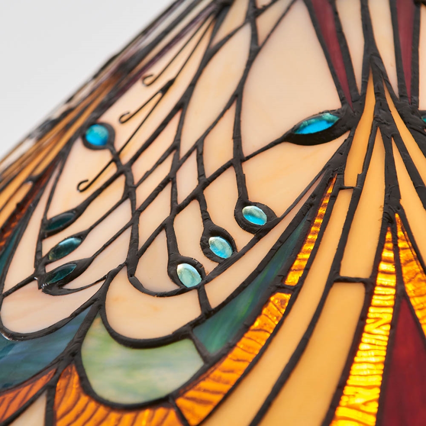 Endon 64162 - Lustre com corrente Tiffany HECTOR, 1xE27/60W/230V, Ø 40 cm