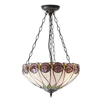 Endon 64175 - Lustre suspenso por corrente Tiffany HUTCHINSON 3xE27/60W/230V Ø 40 cm