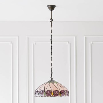 Endon 64176 - Lustre de corrente Tiffany HUTCHINSON 1xE27/60W/230V Ø 40 cm