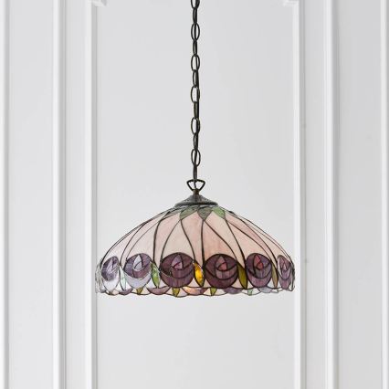 Endon 64176 - Lustre de corrente Tiffany HUTCHINSON 1xE27/60W/230V Ø 40 cm