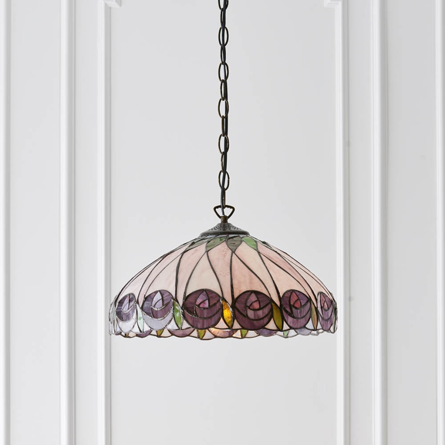 Endon 64176 - Lustre de corrente Tiffany HUTCHINSON 1xE27/60W/230V Ø 40 cm