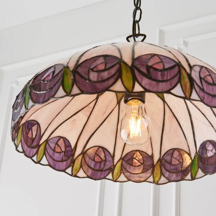 Endon 64176 - Lustre de corrente Tiffany HUTCHINSON 1xE27/60W/230V Ø 40 cm