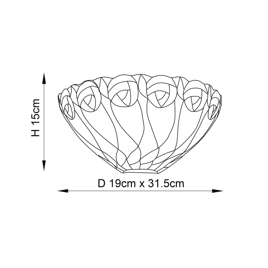 Endon 64178 - Aplique de parede Tiffany HUTCHINSON 1xE14/40W/230V