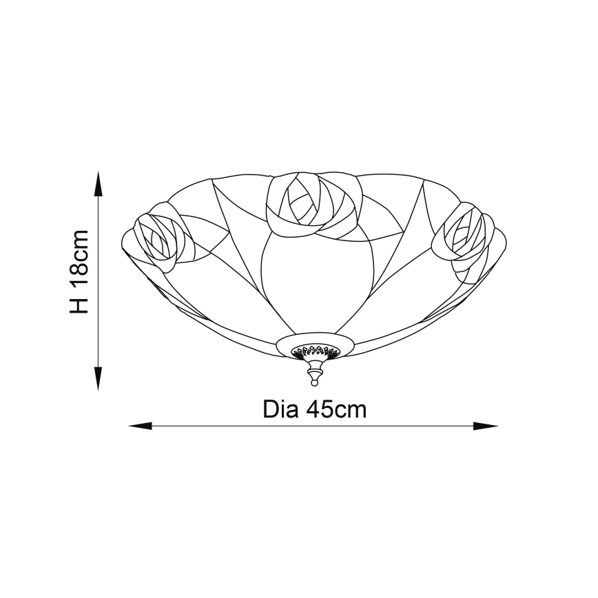 Endon 64182 - Iluminação de teto INGRAM 2xE27/60W/230V diâmetro 45 cm