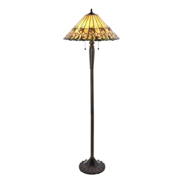 Endon 64192 - Candeeiro de pé Tiffany JAMELIA 2xE27/60W/230V, diâmetro 50 cm