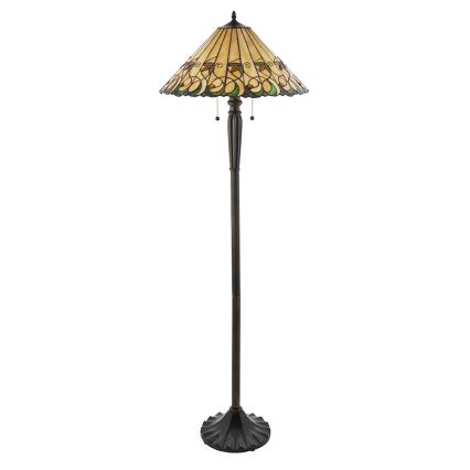 Endon 64192 - Candeeiro de pé Tiffany JAMELIA 2xE27/60W/230V, diâmetro 50 cm